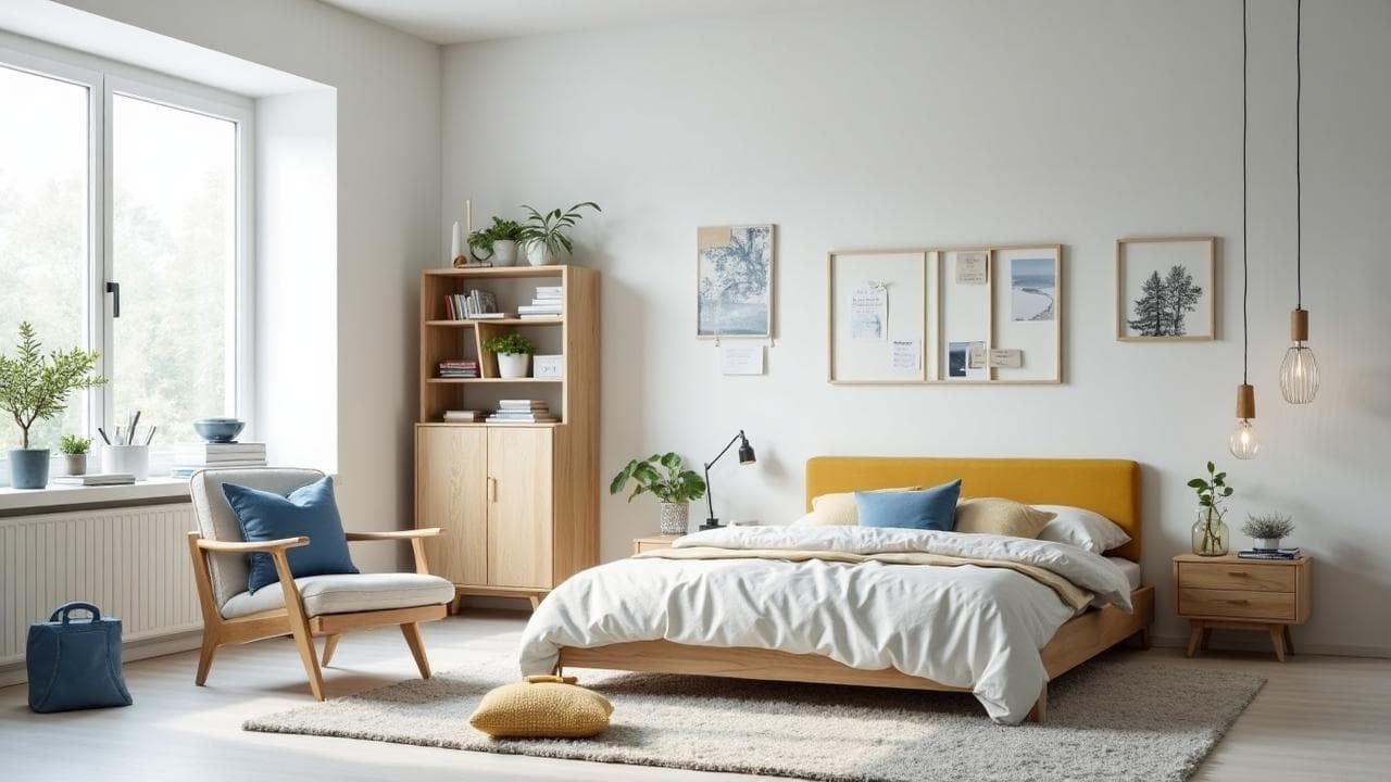 Beautiful bedroom setup with modern furniture